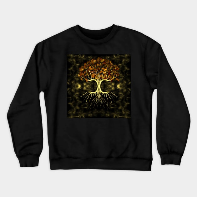 Golden Tree of Life Crewneck Sweatshirt by Kcinnik